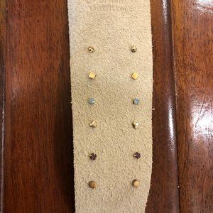 Multicolor and Gold Set of Stud Earrings